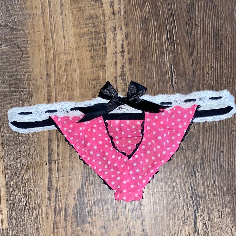 Pink and Black Polka Dot Lingerie Set - Picture 7 of 11